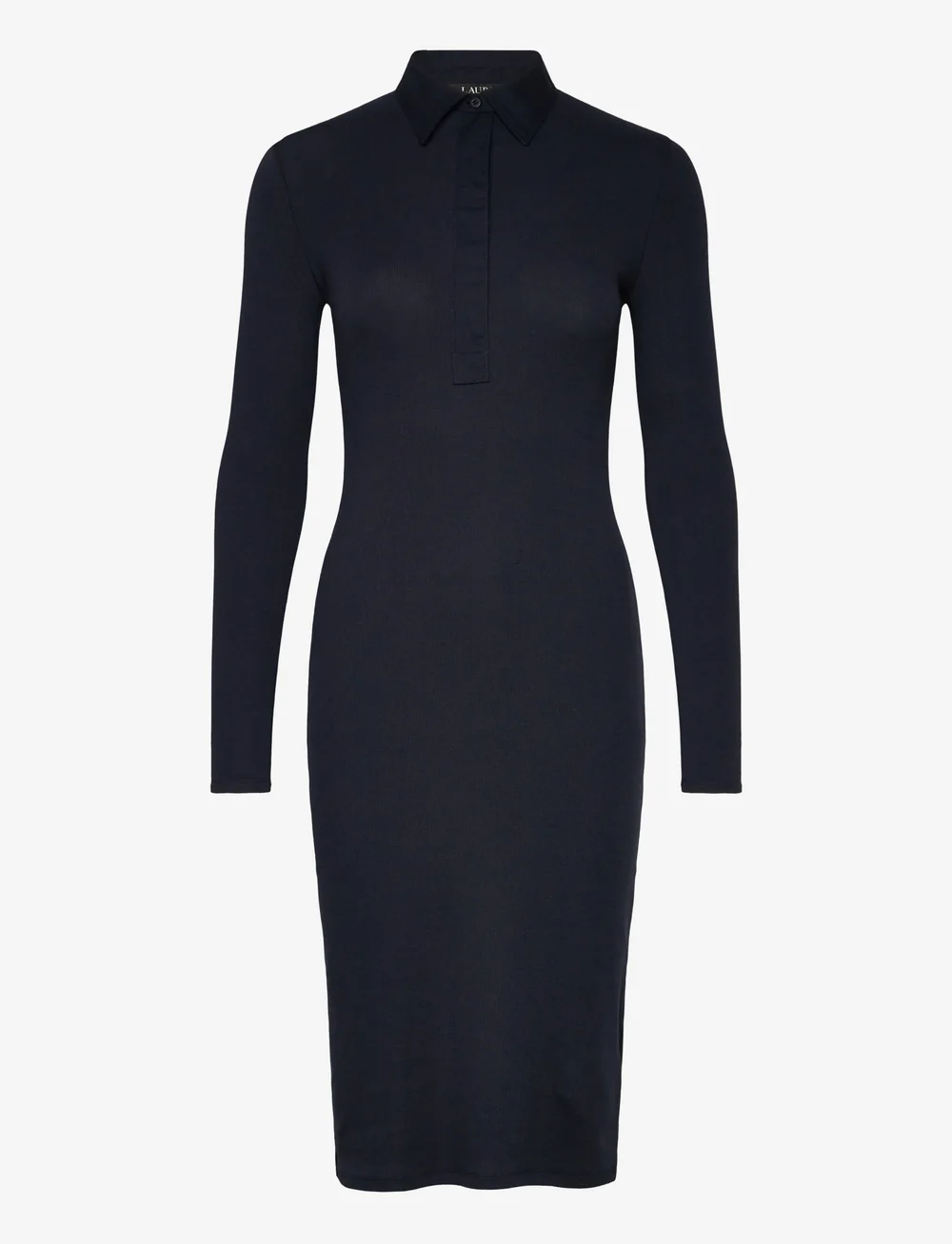 Lauren Ralph Lauren - Rib-Knit Cotton-Blend Polo Dress - midi-kleider - lauren navy - 0