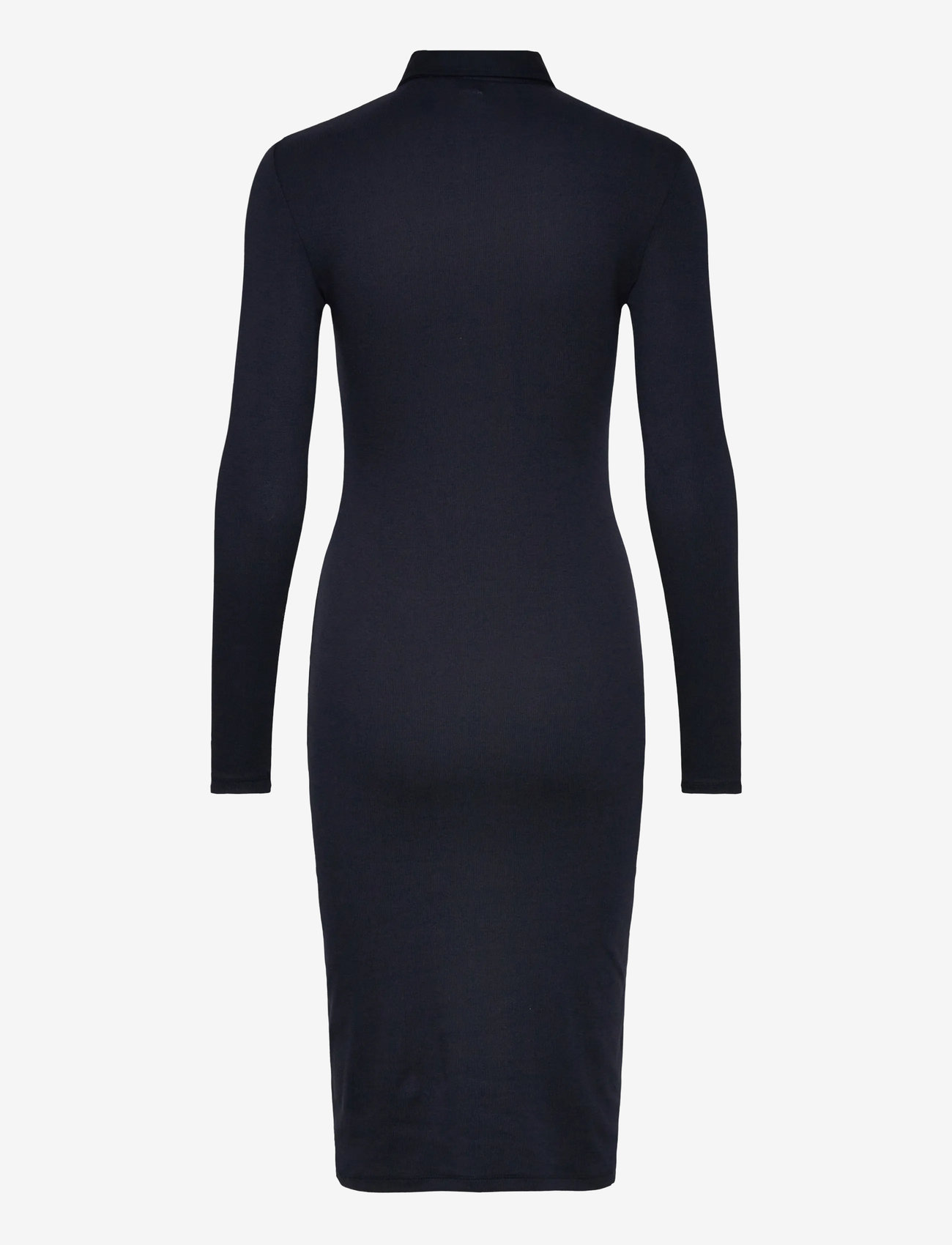 Lauren Ralph Lauren - Rib-Knit Cotton-Blend Polo Dress - skjortklänningar - lauren navy - 1
