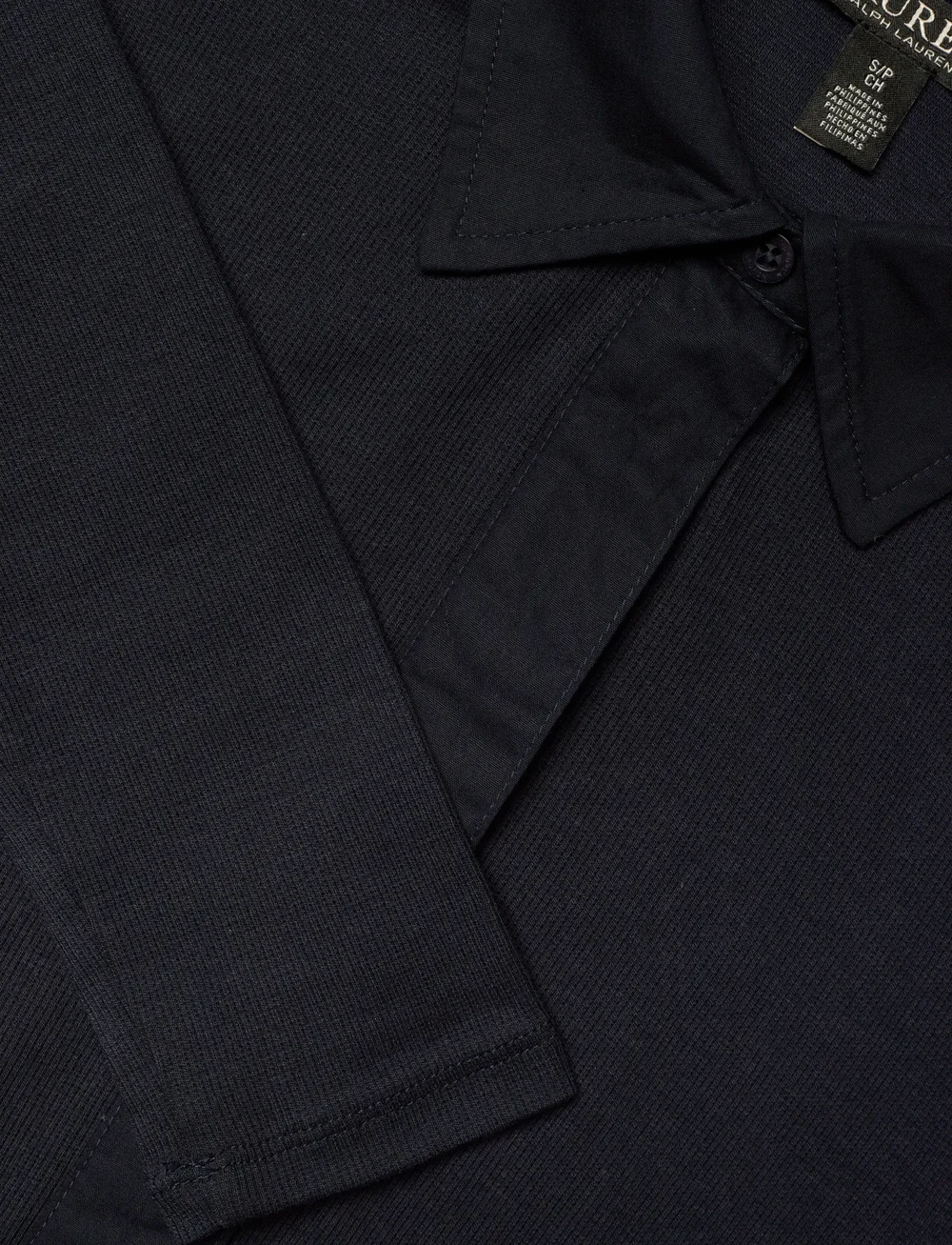 Lauren Ralph Lauren - Rib-Knit Cotton-Blend Polo Dress - midi-kleider - lauren navy - 2