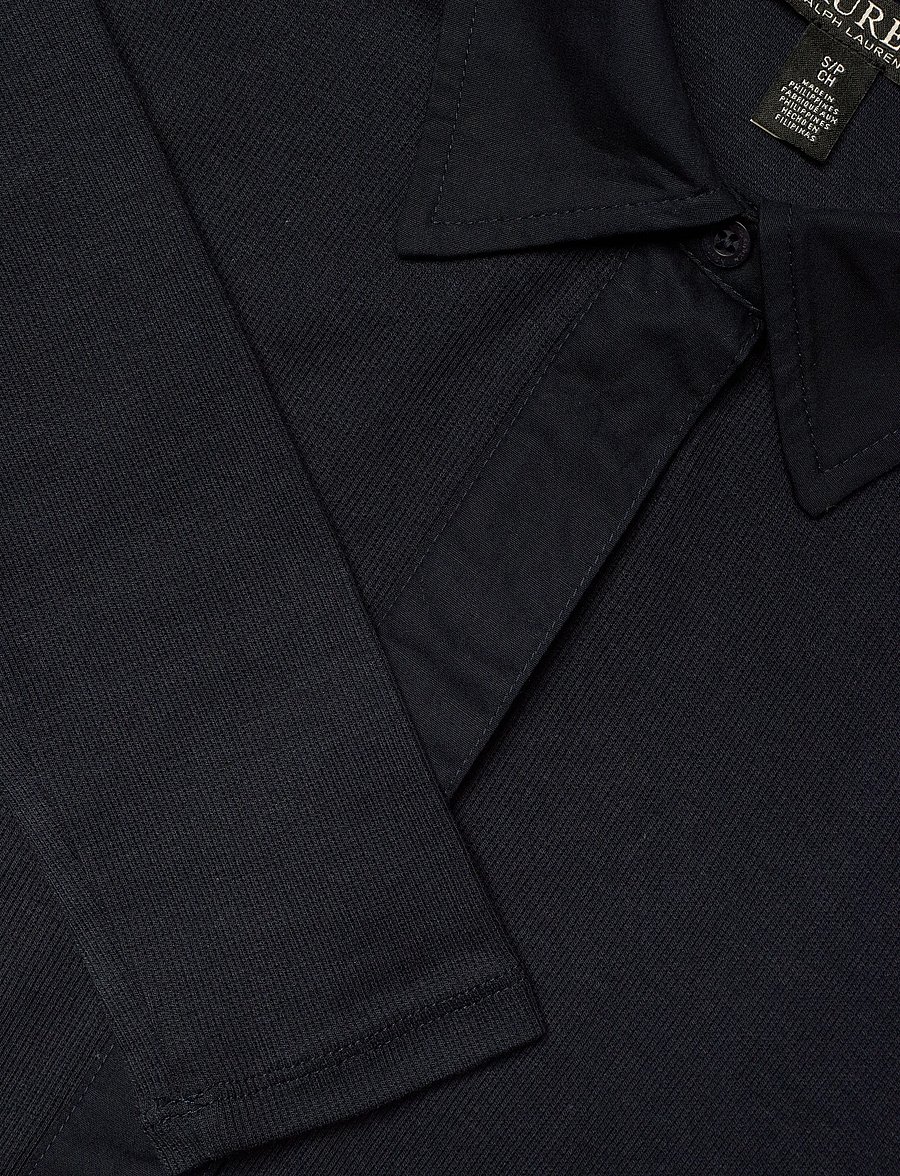 Lauren Ralph Lauren - Rib-Knit Cotton-Blend Polo Dress - hemdkleider - lauren navy - 2