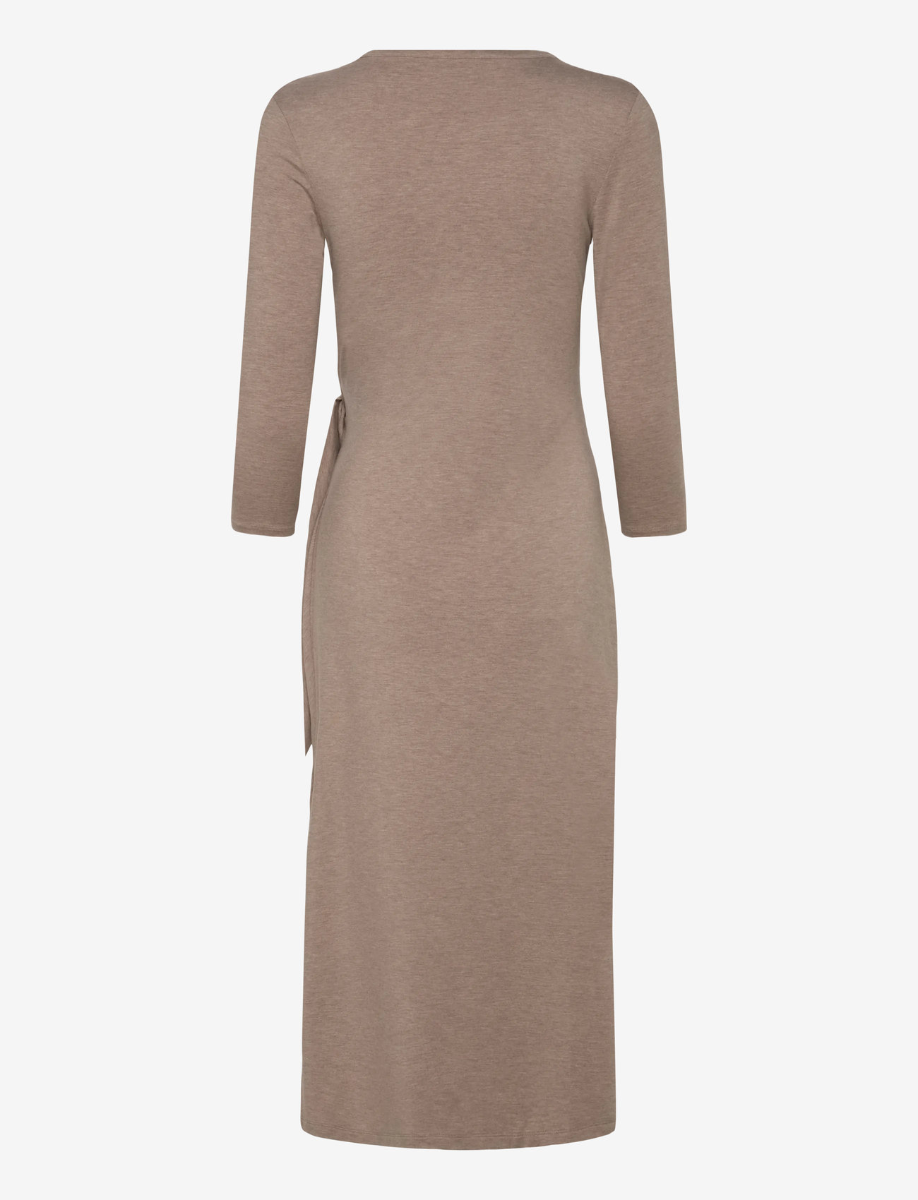 Lauren Ralph Lauren - Tie-Front Stretch Jersey Midi Dress - stickade klänningar - adirondack heathe - 1