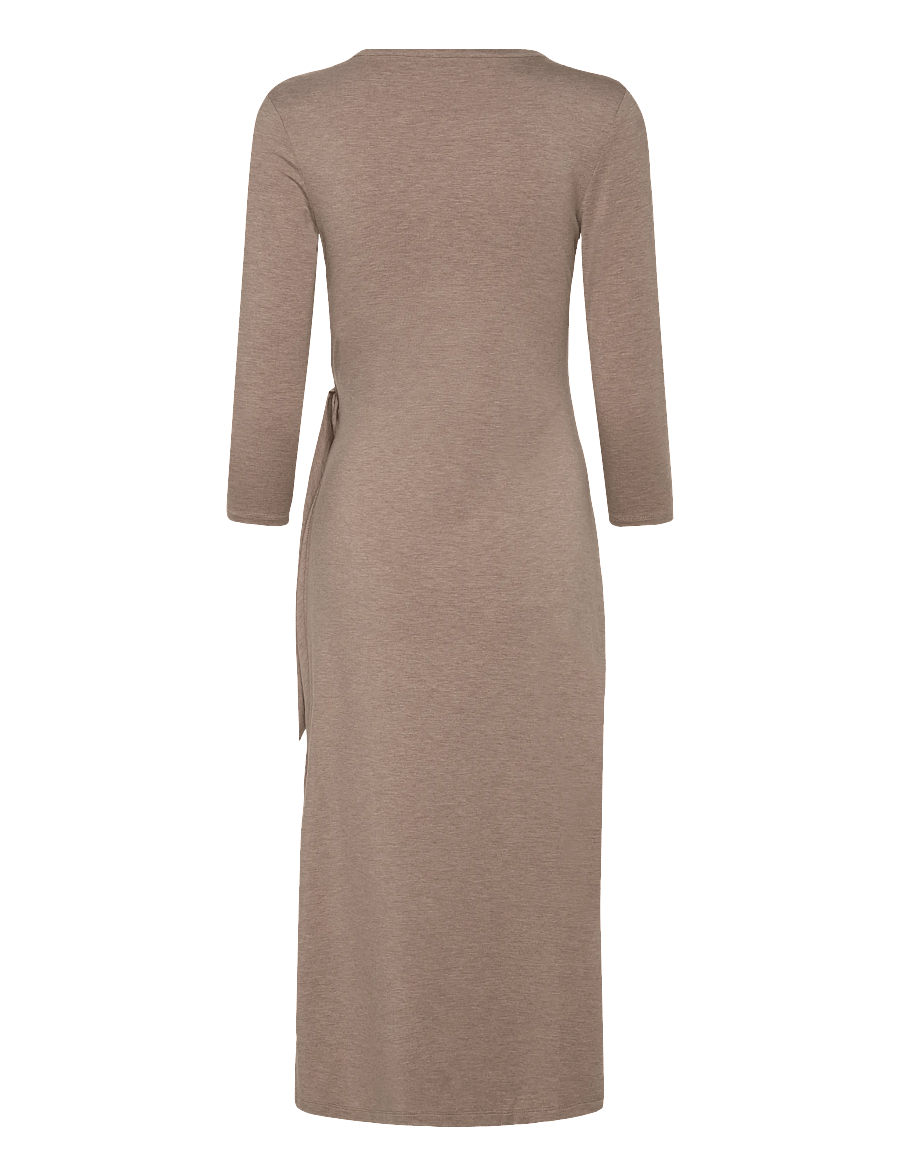 Lauren Ralph Lauren - Tie-Front Stretch Jersey Midi Dress - strikkjoler - adirondack heathe - 1