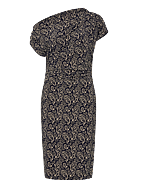 lauren ralph lauren paisley jersey dress LAUREN RALPH LAUREN Paisley Pleated Surplice Faux Wrap Jersey Dress 6 Red Blue