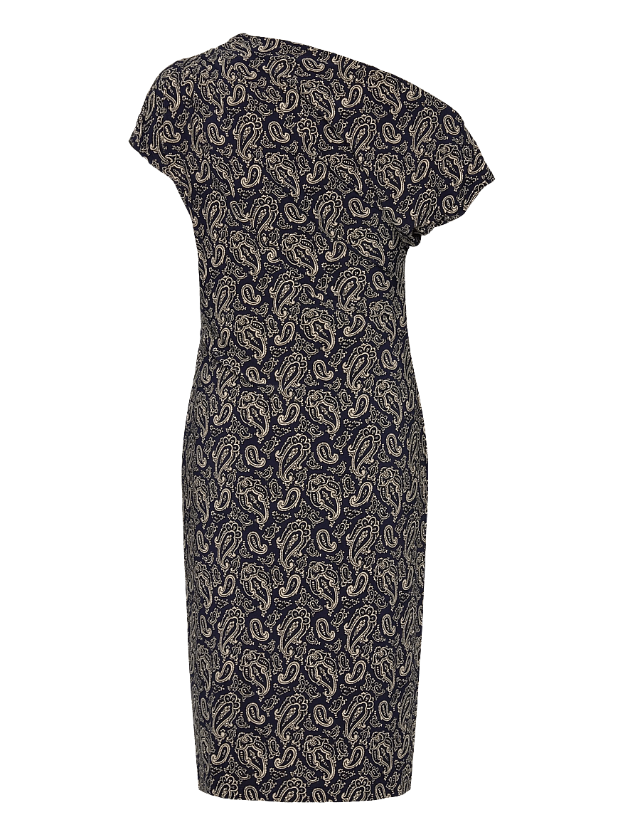 Lauren Ralph Lauren - Paisley Jersey Off-the-Shoulder Dress - festkjoler - blue/cream - 1