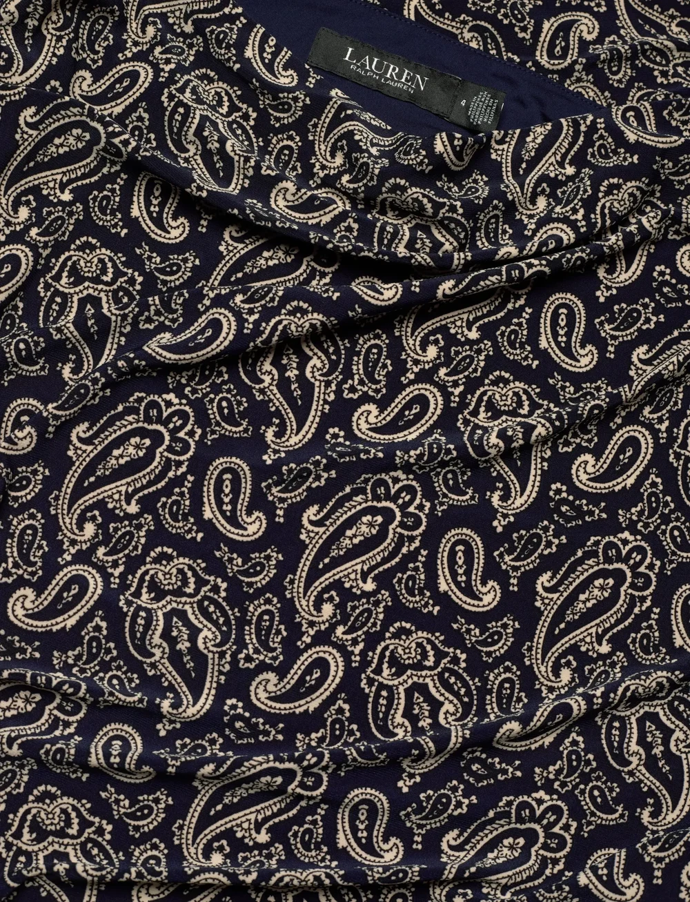 Lauren Ralph Lauren - Paisley Jersey Off-the-Shoulder Dress - festklänningar - blue/cream - 2