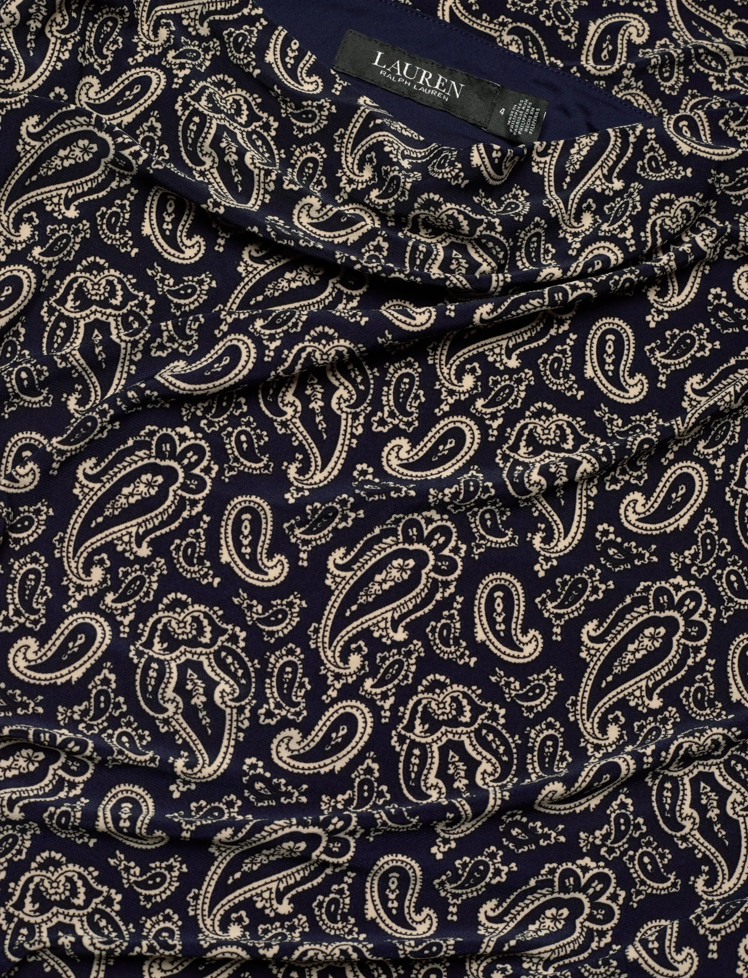 Lauren Ralph Lauren - Paisley Jersey Off-the-Shoulder Dress - festkjoler - blue/cream - 2