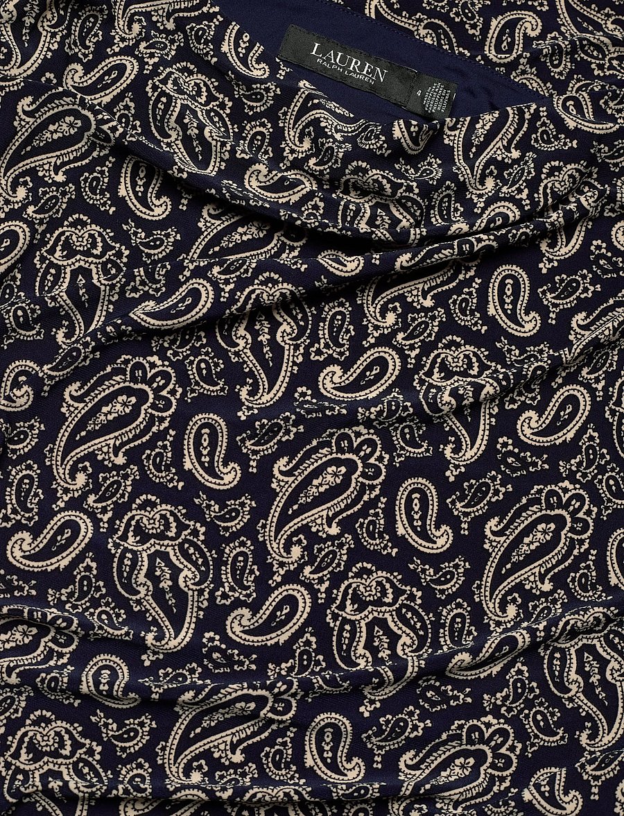 Lauren Ralph Lauren - Paisley Jersey Off-the-Shoulder Dress - festkjoler - blue/cream - 2