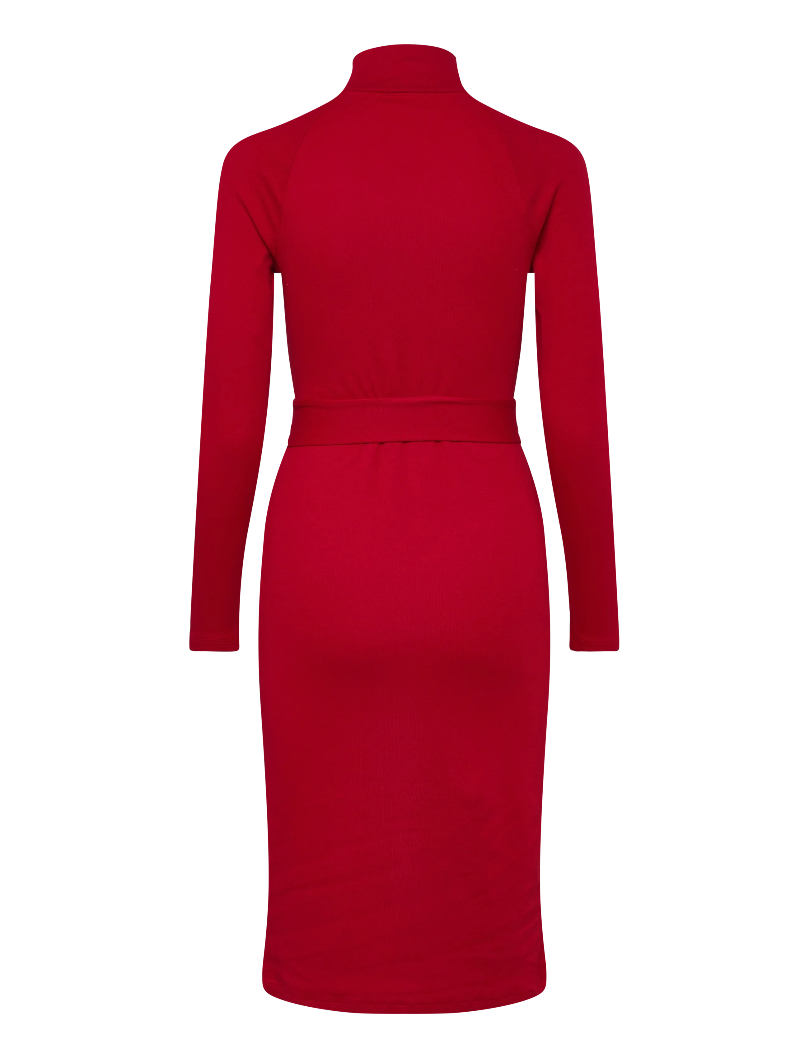 Lauren Ralph Lauren - Button-Trim Rib-Knit Mockneck Dress - strikkjoler - ralph red - 1