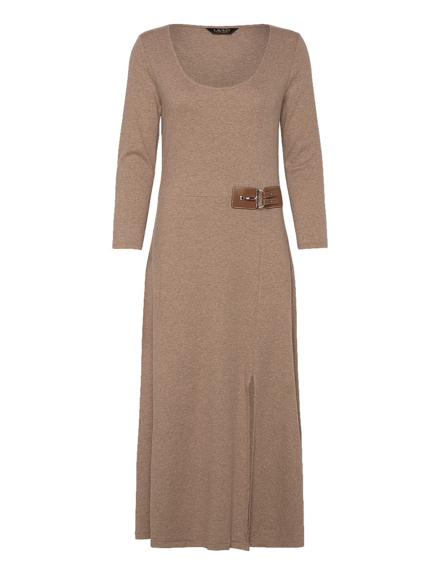 Lauren Ralph Lauren - Buckle-Trim Rib-Knit Midi Dress - robes midi - adirondack heathe - 0
