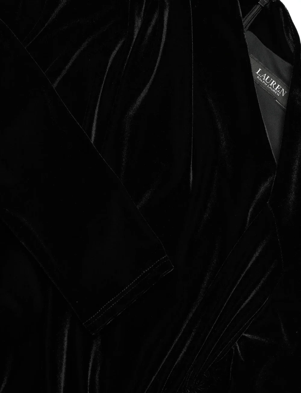 Lauren Ralph Lauren - LUXE VELVET-KNIT DRESS - aftonklänningar - black velvet - 2