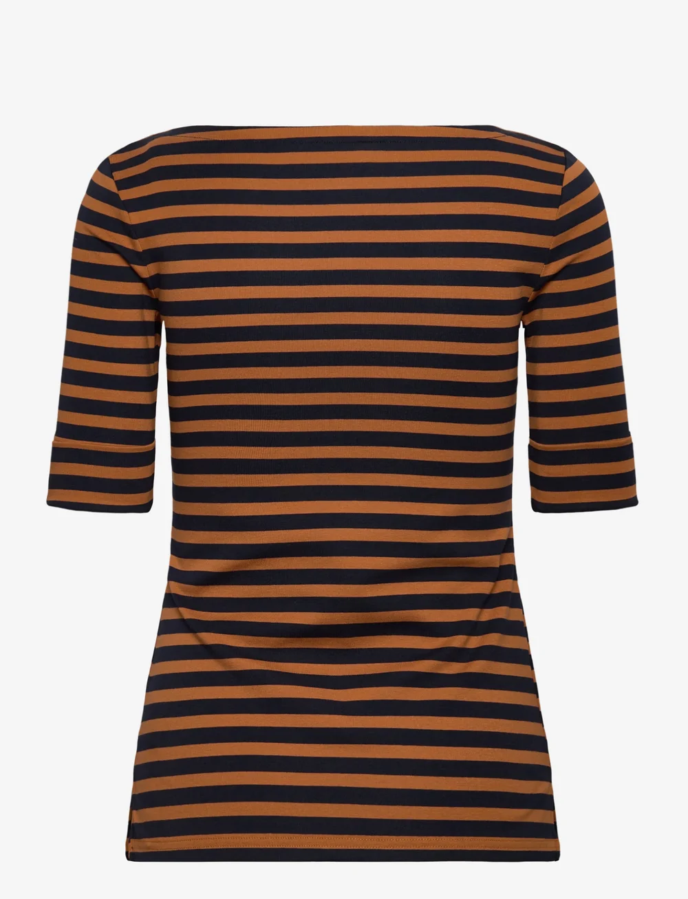 Lauren Ralph Lauren - Striped Stretch Cotton Boatneck Tee - t-shirts - lauren navy/cinna - 1