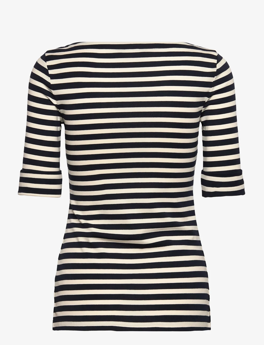Lauren Ralph Lauren - Striped Stretch Cotton Boatneck Tee - t-shirts - lauren navy/masca - 1