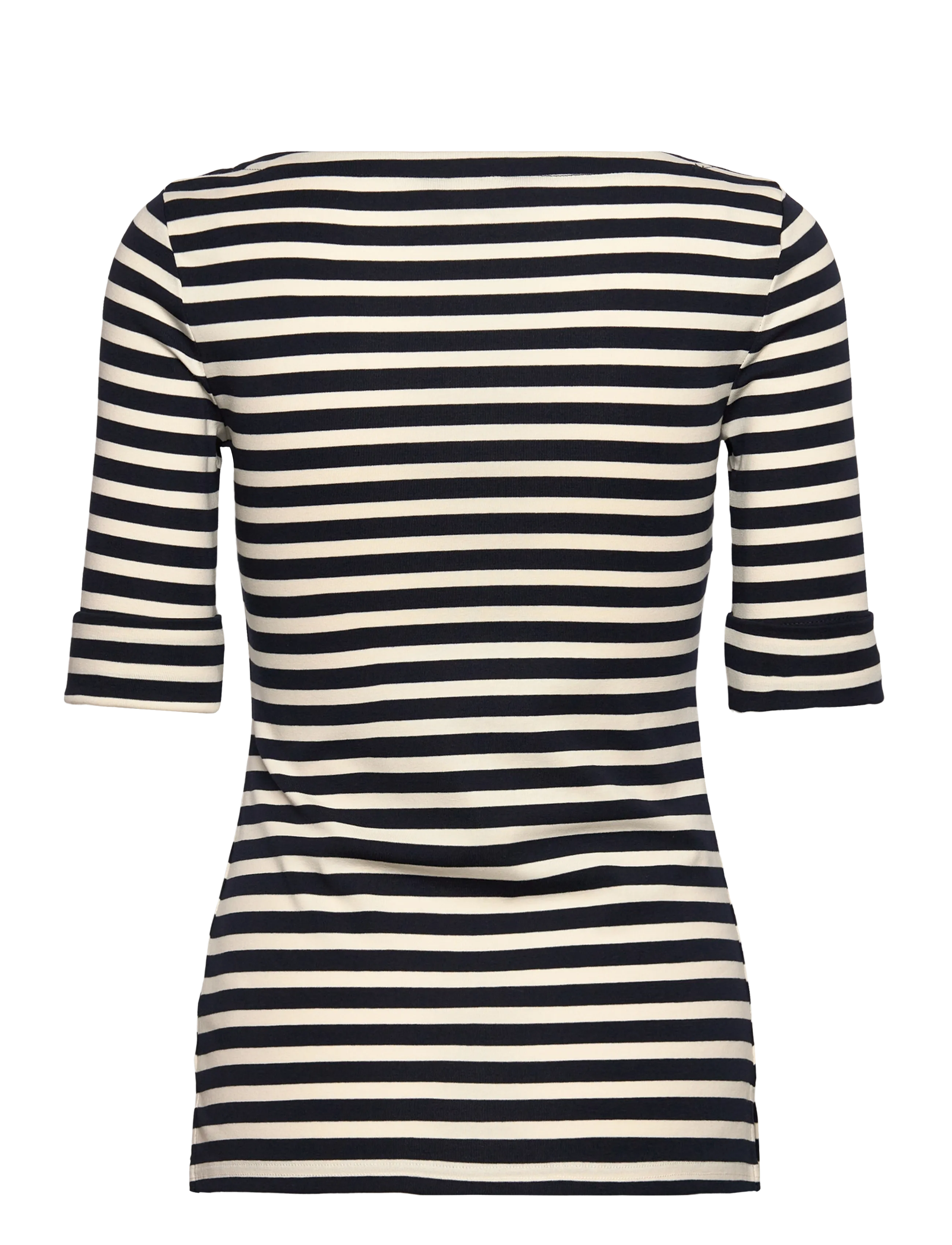 Lauren Ralph Lauren - Striped Stretch Cotton Boatneck Tee - t-shirts - lauren navy/masca - 1