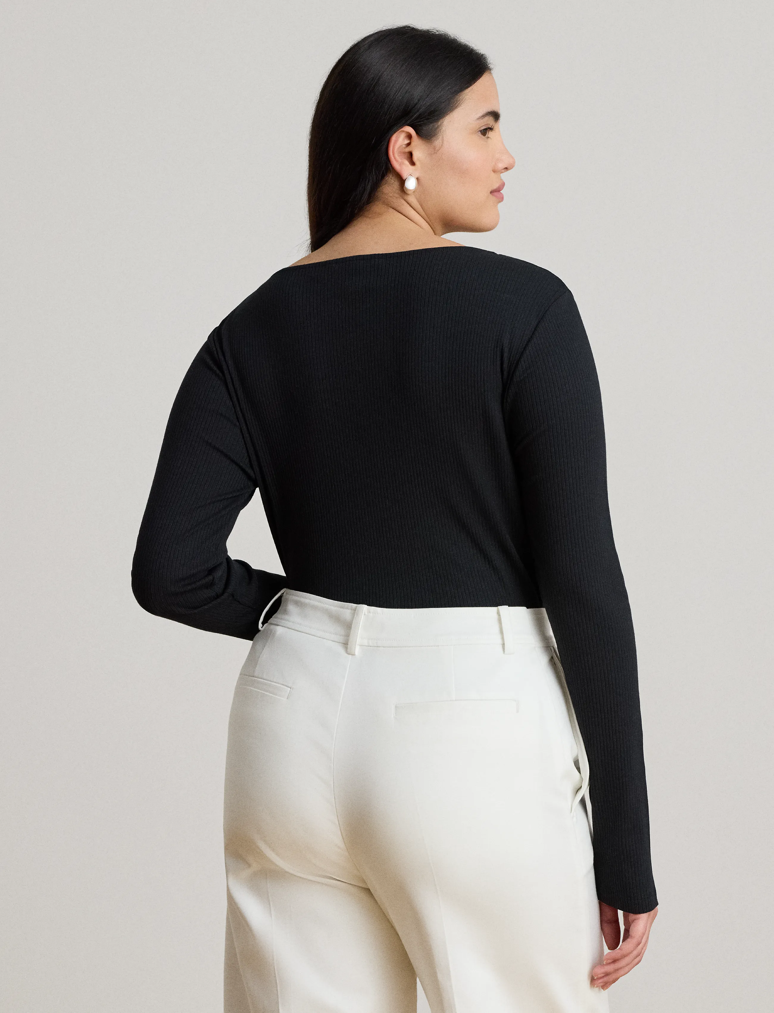 Lauren Ralph Lauren Rib-Knit Long-Sleeve Scoopneck Tee blusar dam – bild 7