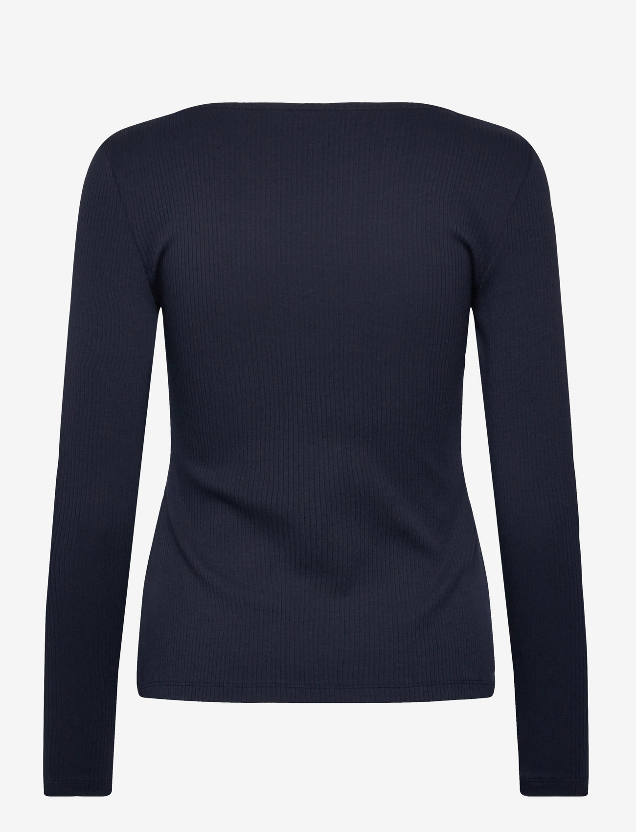 Lauren Ralph Lauren - Rib-Knit Long-Sleeve Scoopneck Tee - långärmade toppar - lauren navy - 1