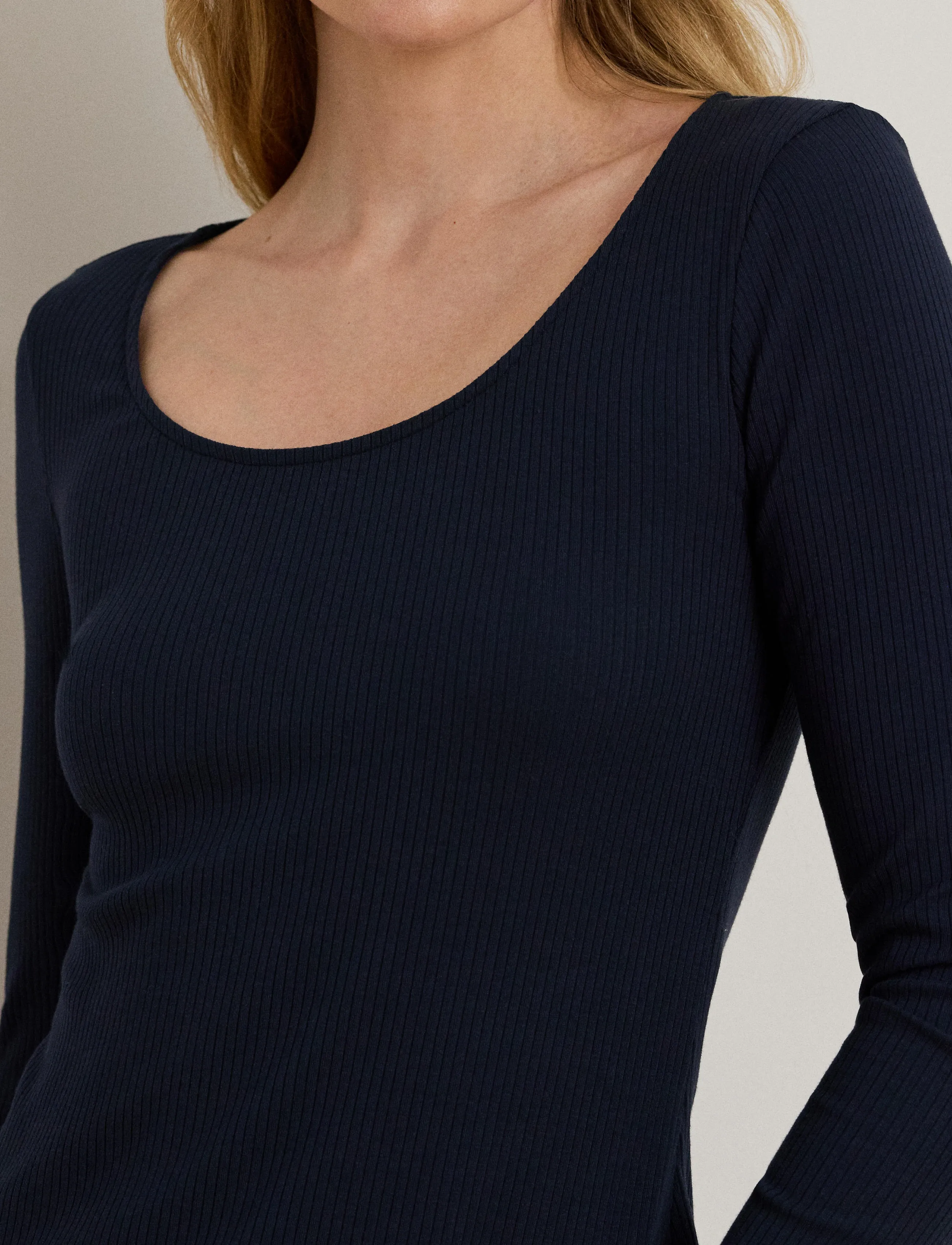 Lauren Ralph Lauren Rib-Knit Long-Sleeve Scoopneck Tee blusar dam – bild 3