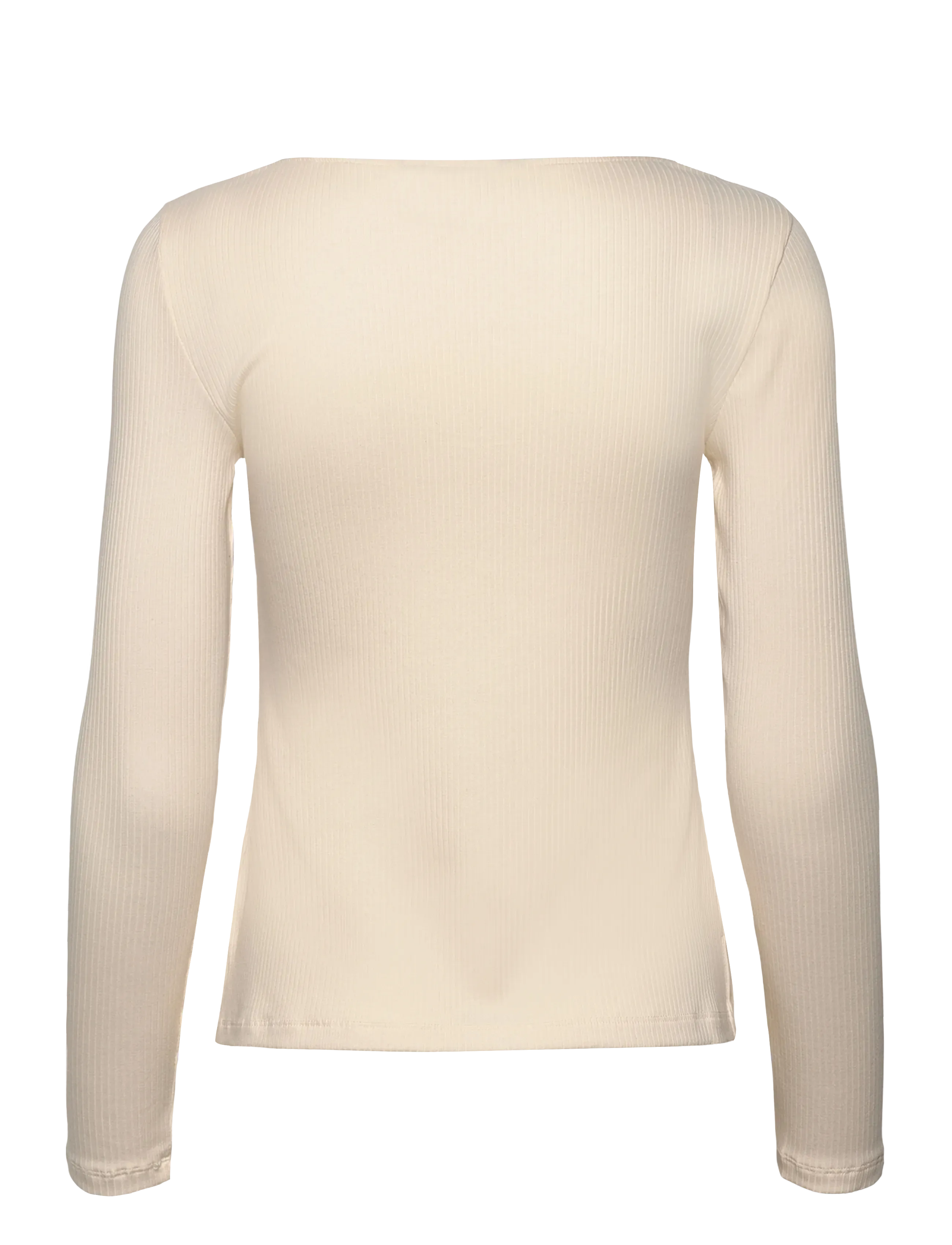 Lauren Ralph Lauren - Rib-Knit Long-Sleeve Scoopneck Tee - långärmade toppar - mascarpone cream - 2