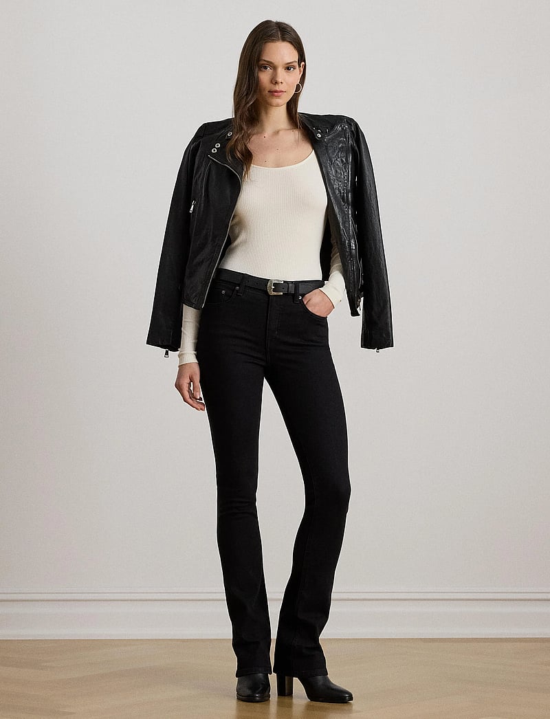 Lauren Ralph Lauren - Rib-Knit Long-Sleeve Scoopneck Tee - langärmlige tops - mascarpone cream - 0
