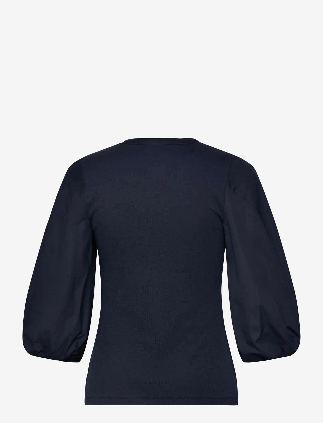 Lauren Ralph Lauren - Rib-Knit Balloon-Sleeve Henley Top - kurzämlige blusen - lauren navy - 1