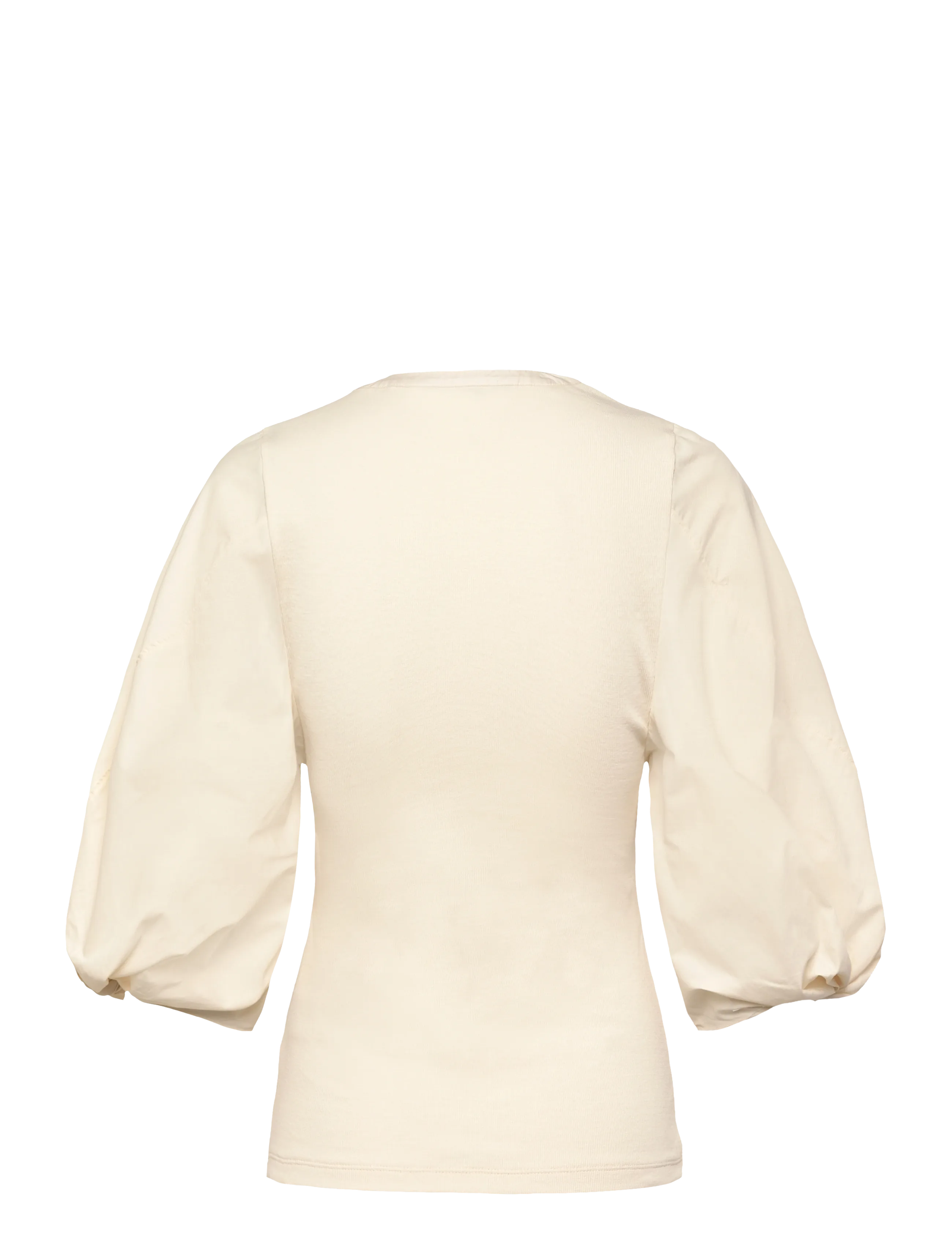 Lauren Ralph Lauren - Rib-Knit Balloon-Sleeve Henley Top - kortærmede bluser - mascarpone cream - 1