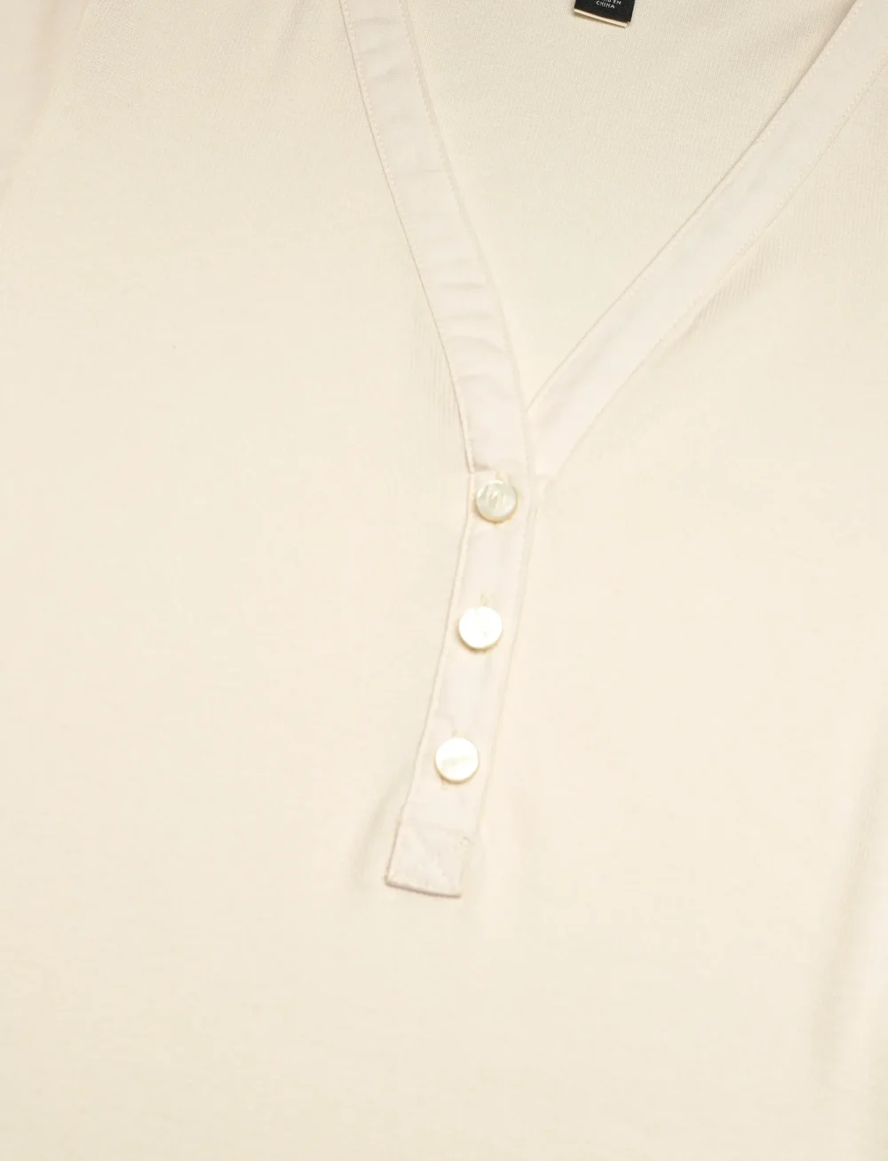 Lauren Ralph Lauren - Rib-Knit Balloon-Sleeve Henley Top - kortärmade blusar - mascarpone cream - 2