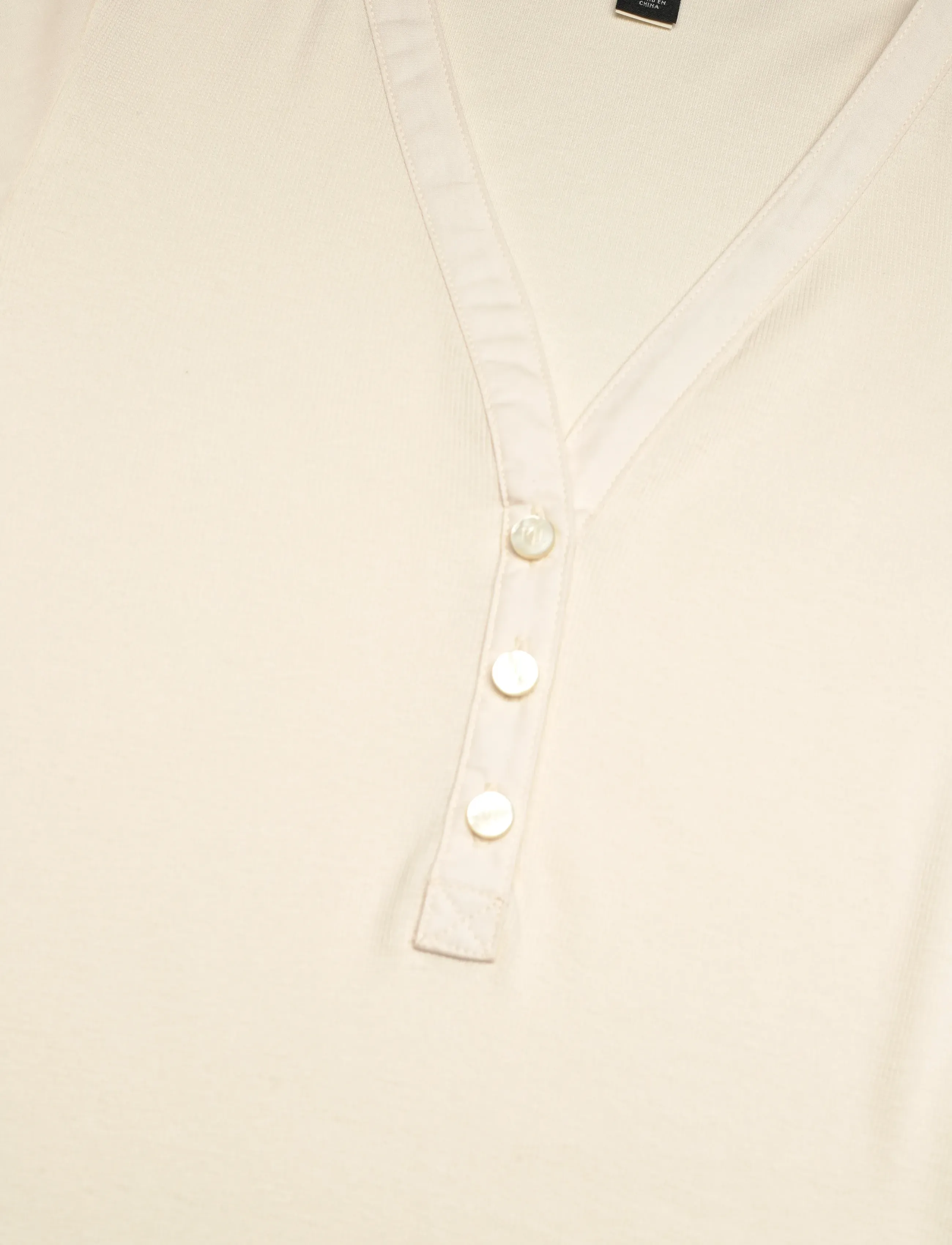 Lauren Ralph Lauren - Rib-Knit Balloon-Sleeve Henley Top - kortærmede bluser - mascarpone cream - 2