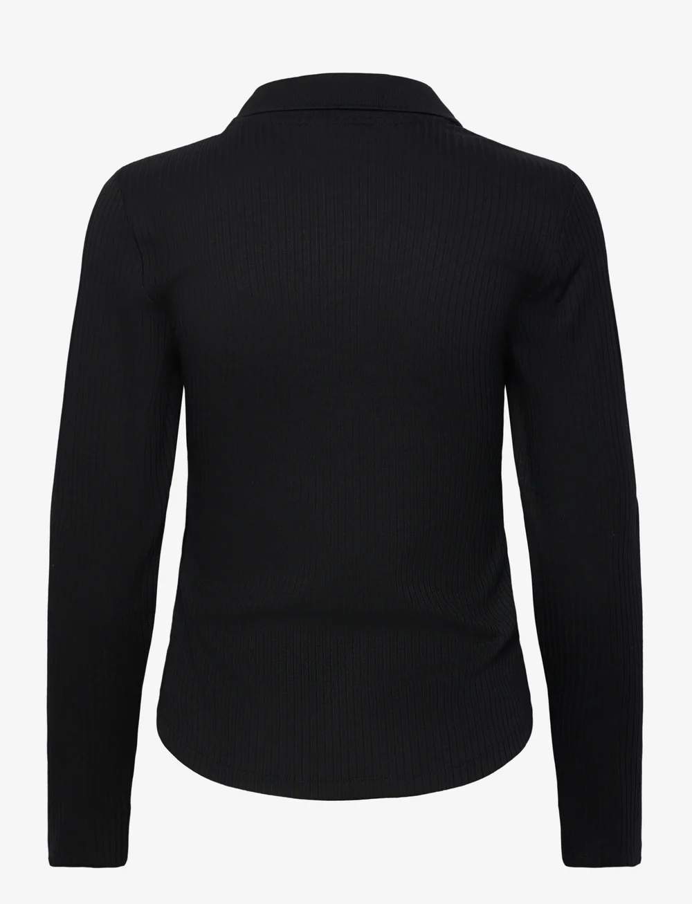 Lauren Ralph Lauren - Rib-Knit Long-Sleeve Polo Top - denimskjorter - black - 1
