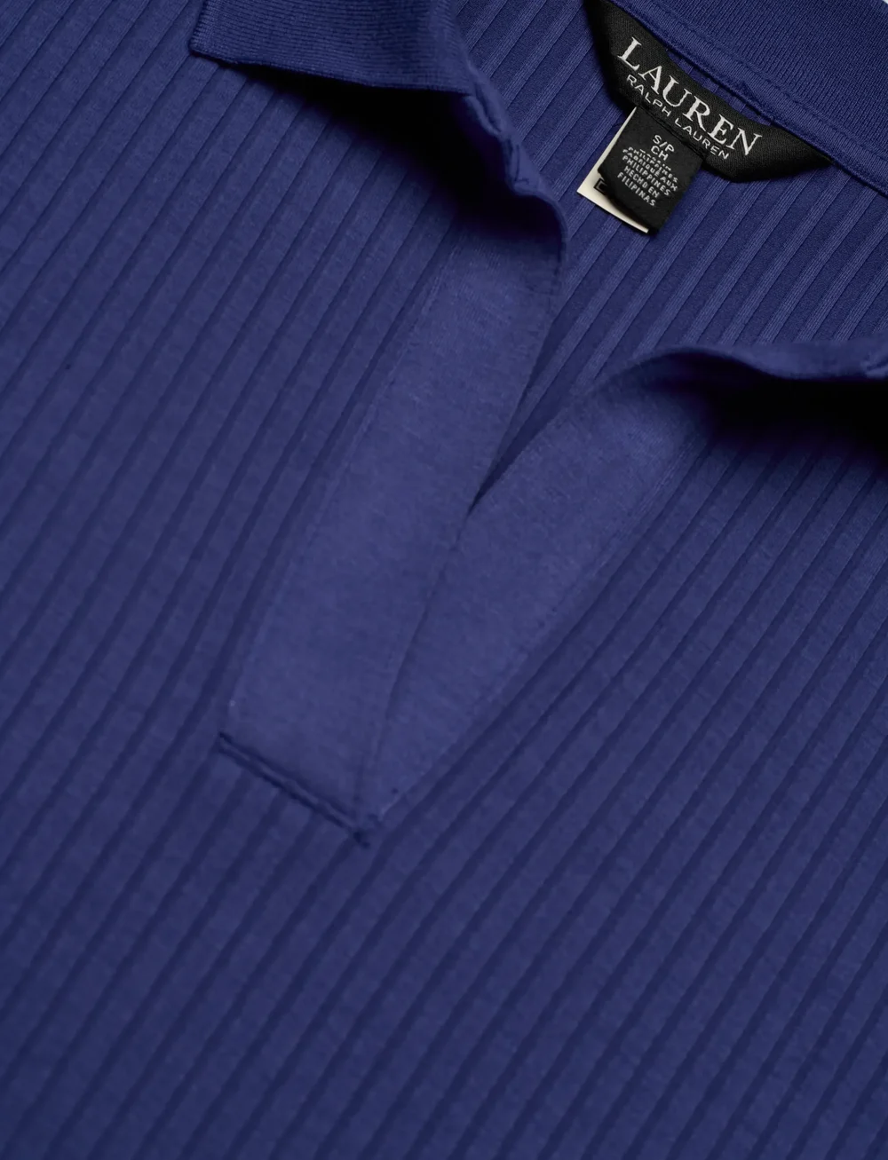 Lauren Ralph Lauren - Rib-Knit Long-Sleeve Polo Top - denimskjorter - charter blue - 2