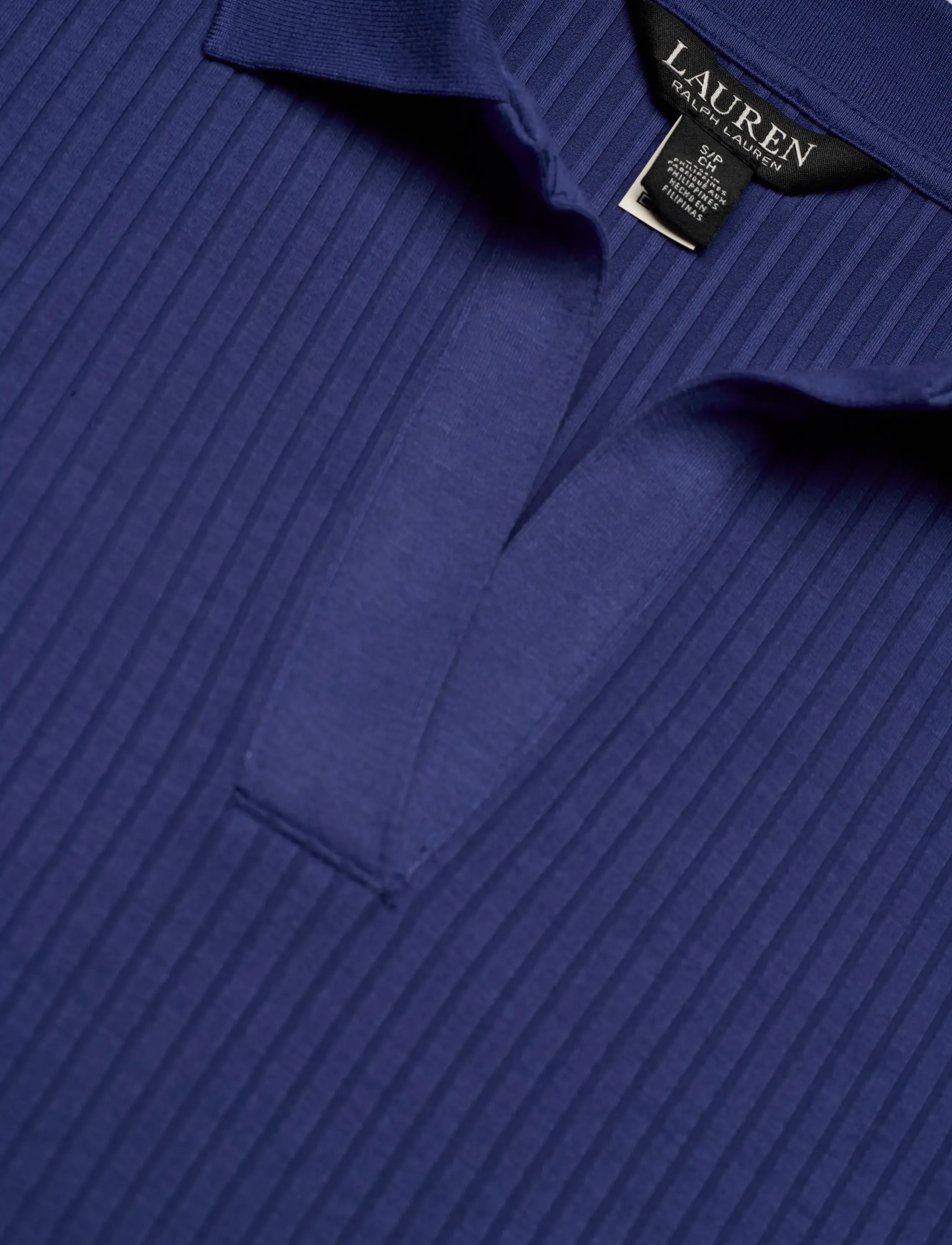 Lauren Ralph Lauren - Rib-Knit Long-Sleeve Polo Top - charter blue - 2
