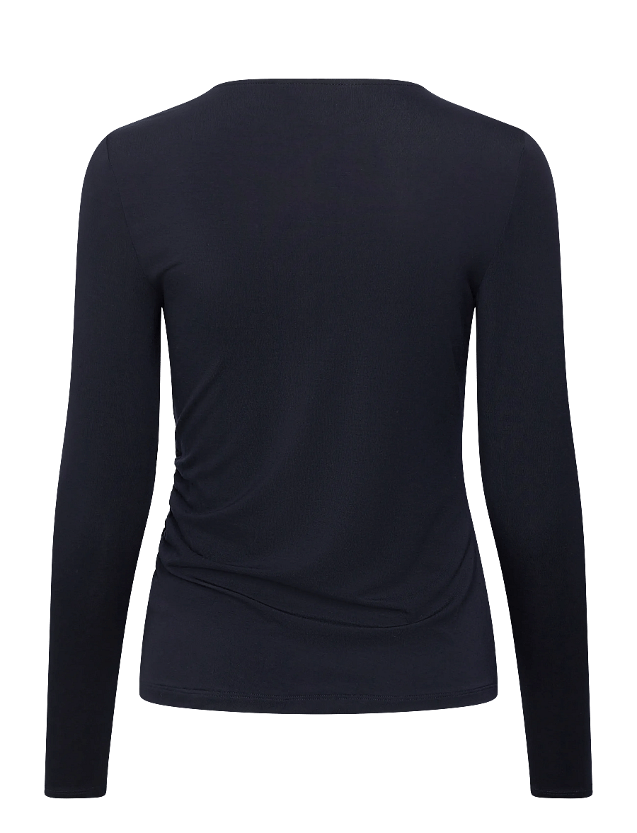 Lauren Ralph Lauren - Stretch Jersey Asymmetrical Top - langärmlige tops - lauren navy - 1