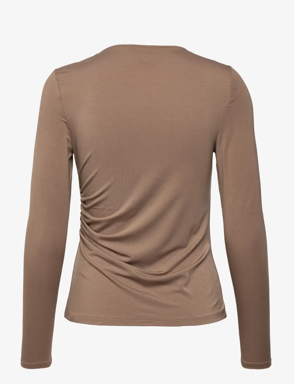 Lauren Ralph Lauren - Stretch Jersey Asymmetrical Top - langærmede toppe - taupe brown - 1