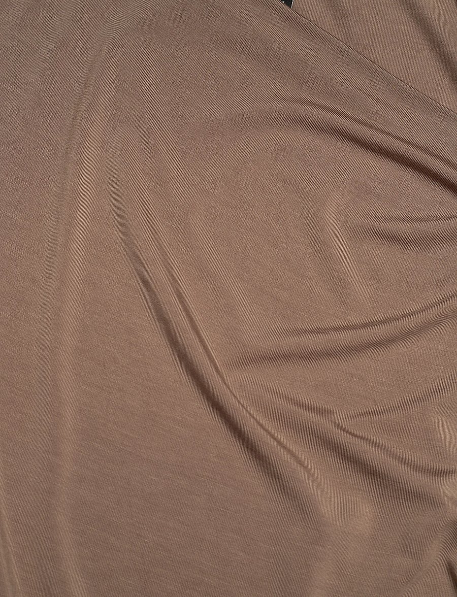 Lauren Ralph Lauren - Stretch Jersey Asymmetrical Top - langärmlige tops - taupe brown - 2