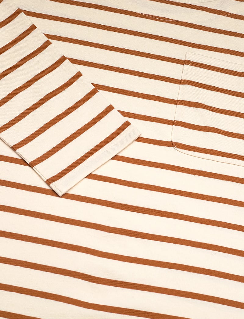 Lauren Ralph Lauren - Striped Jersey Snap-Trim Boatneck Top - langärmlige tops - mascarpone cream - 2