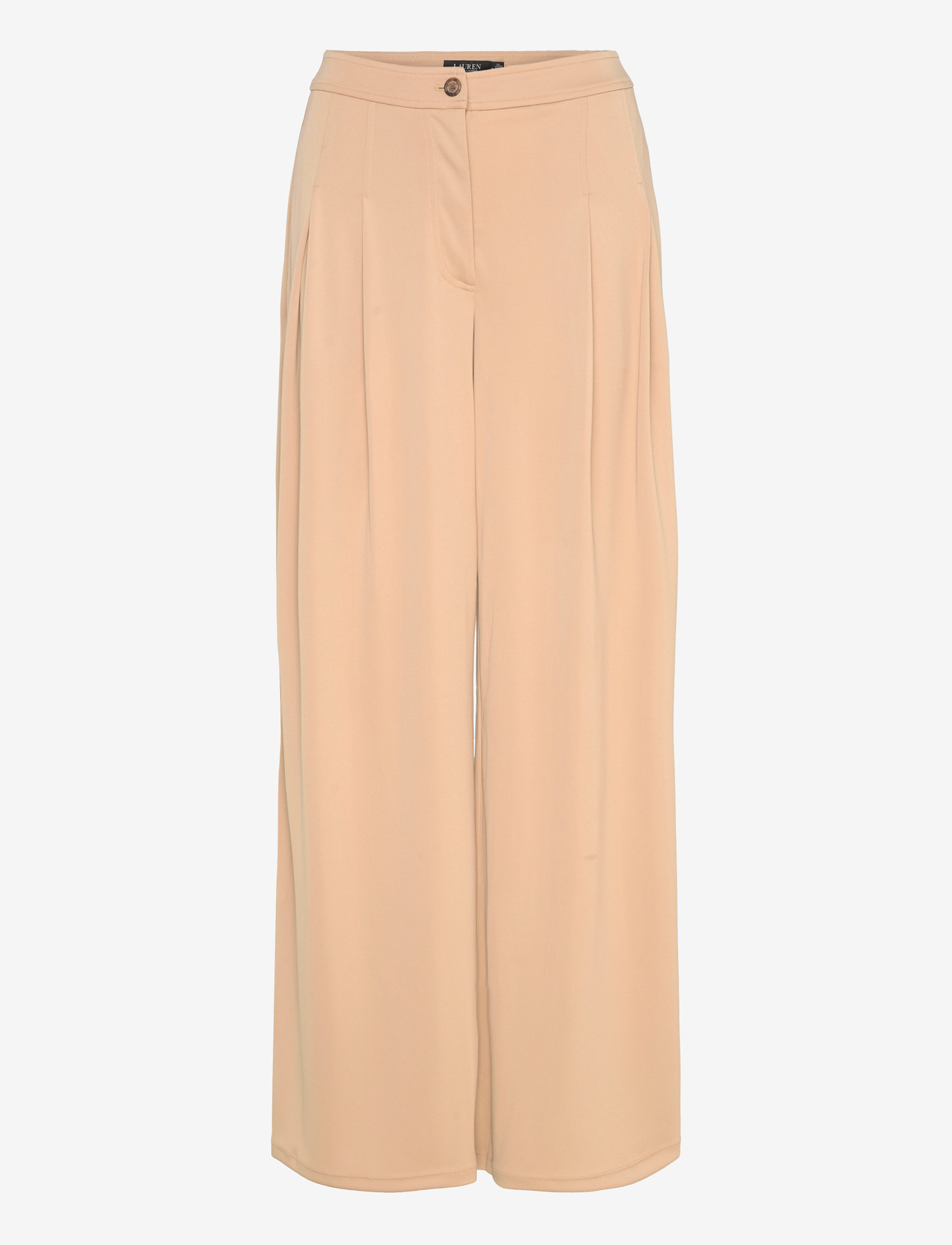 Lauren Ralph Lauren - Pleated Stretch Jersey Wide-Leg Pant - habitbukser - birch tan - 0