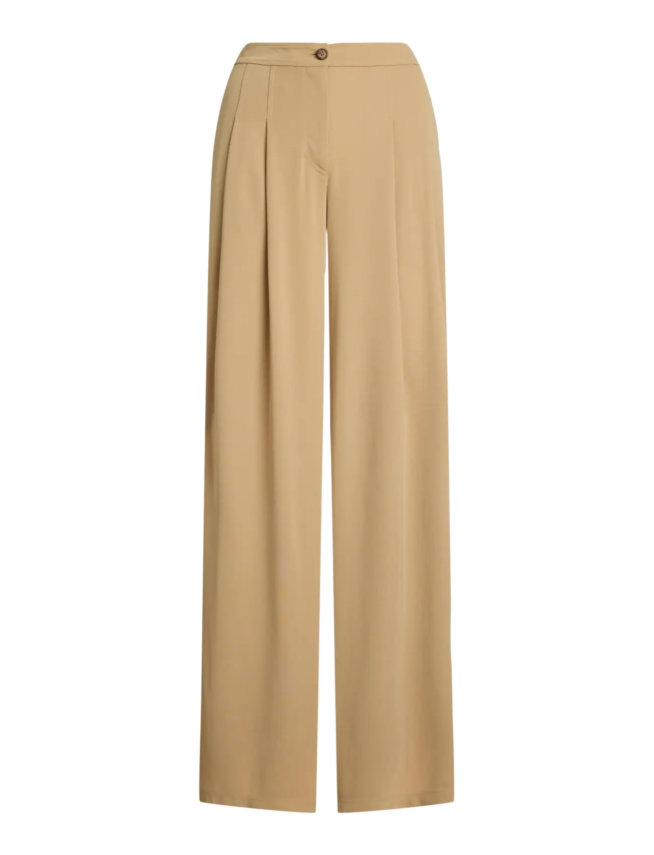 Lauren Ralph Lauren - Pleated Stretch Jersey Wide-Leg Pant - pantalons habillés - birch tan - 1