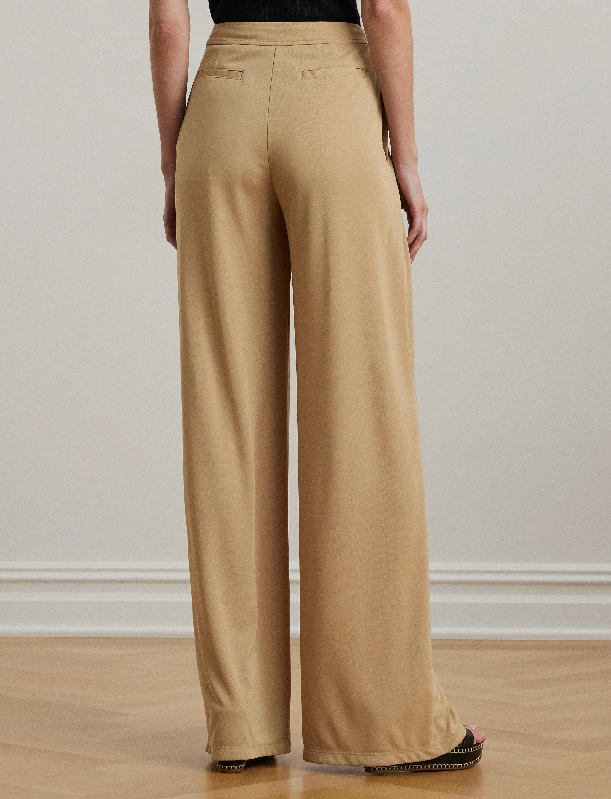 Lauren Ralph Lauren - Pleated Stretch Jersey Wide-Leg Pant - pantalons habillés - birch tan - 2