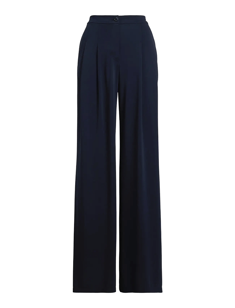 Lauren Ralph Lauren - Pleated Stretch Jersey Wide-Leg Pant - dalykinio stiliaus kelnės - lauren navy - 1