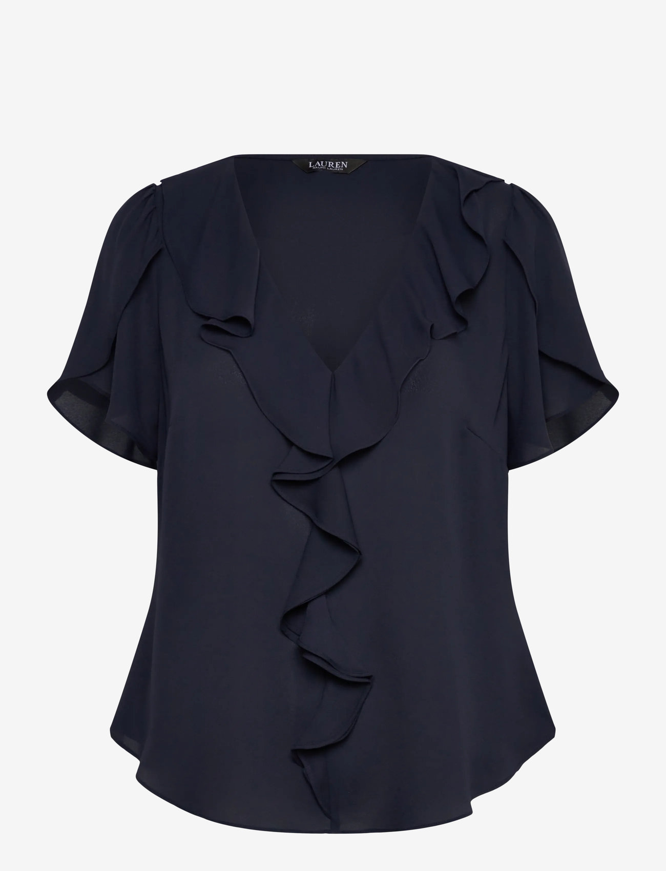 Lauren Ralph Lauren - Ruffle-Trim Georgette Blouse - lauren navy - 0