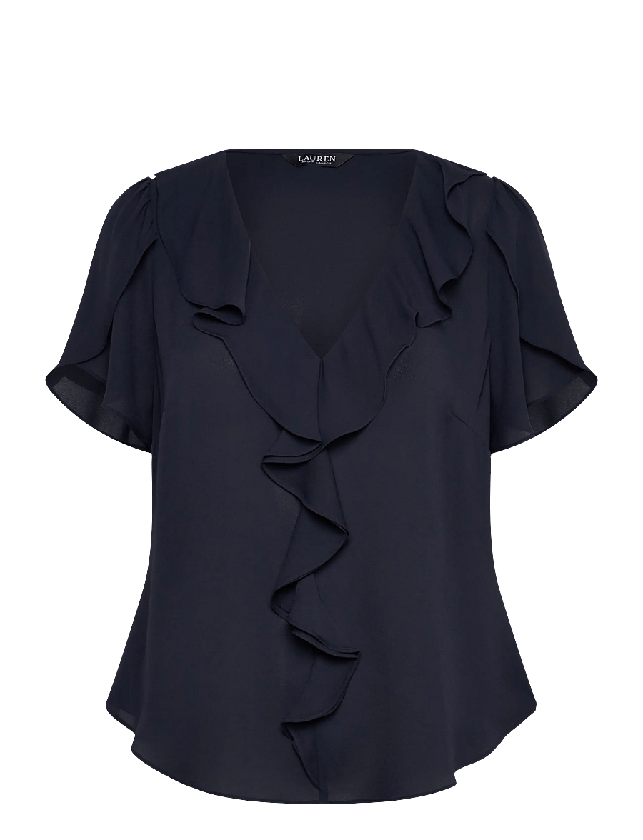 Lauren Ralph Lauren - Ruffle-Trim Georgette Blouse - lauren navy - 0