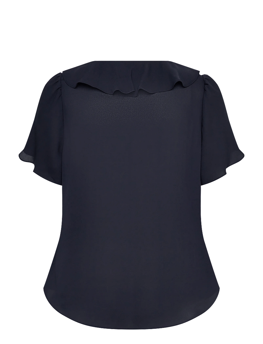 Lauren Ralph Lauren - Ruffle-Trim Georgette Blouse - lauren navy - 1