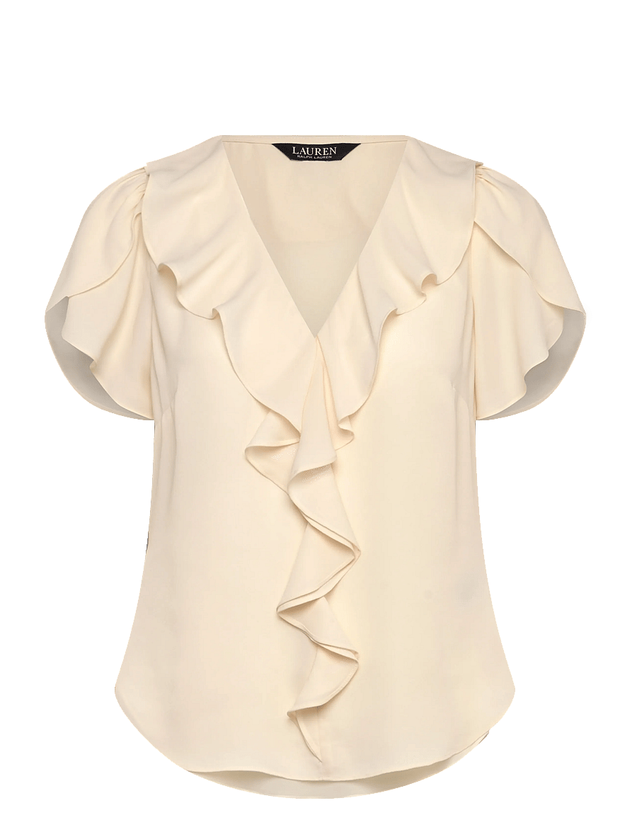 Lauren Ralph Lauren - Ruffle-Trim Georgette Blouse - mascarpone cream - 0