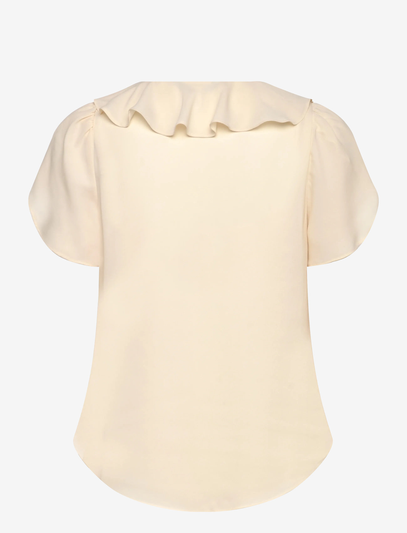 Lauren Ralph Lauren - Ruffle-Trim Georgette Blouse - lühikeste varrukatega pluusid - mascarpone cream - 1