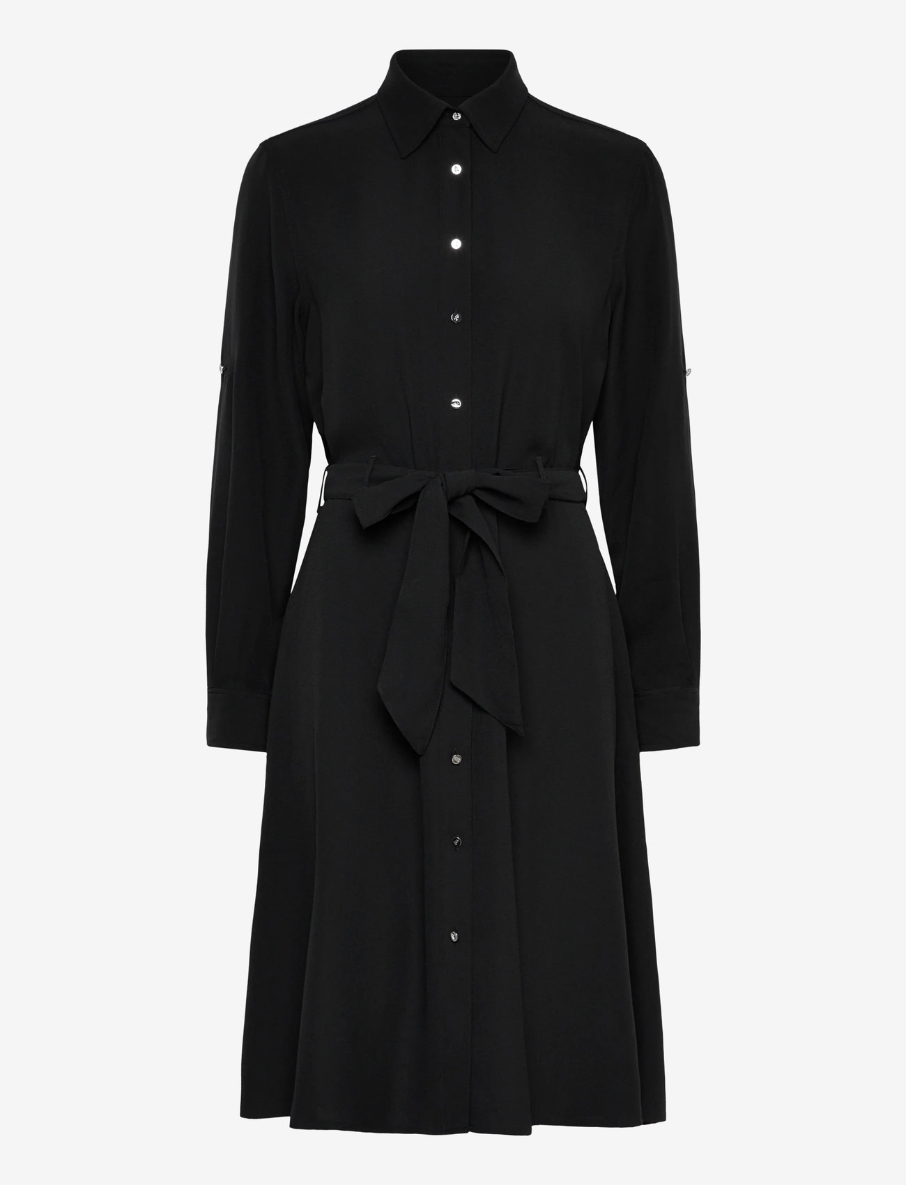 Lauren Ralph Lauren - Double-Faced Georgette Shirtdress - hemdkleider - black - 0