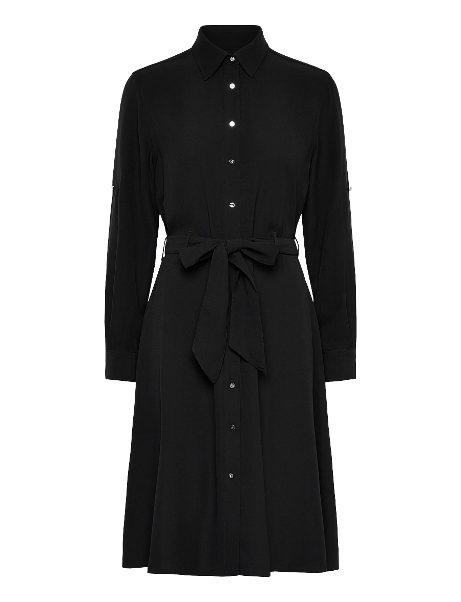 Lauren Ralph Lauren - TRIPLE GGT-R-LS SHIRTDRESS - skjortklänningar - black - 0