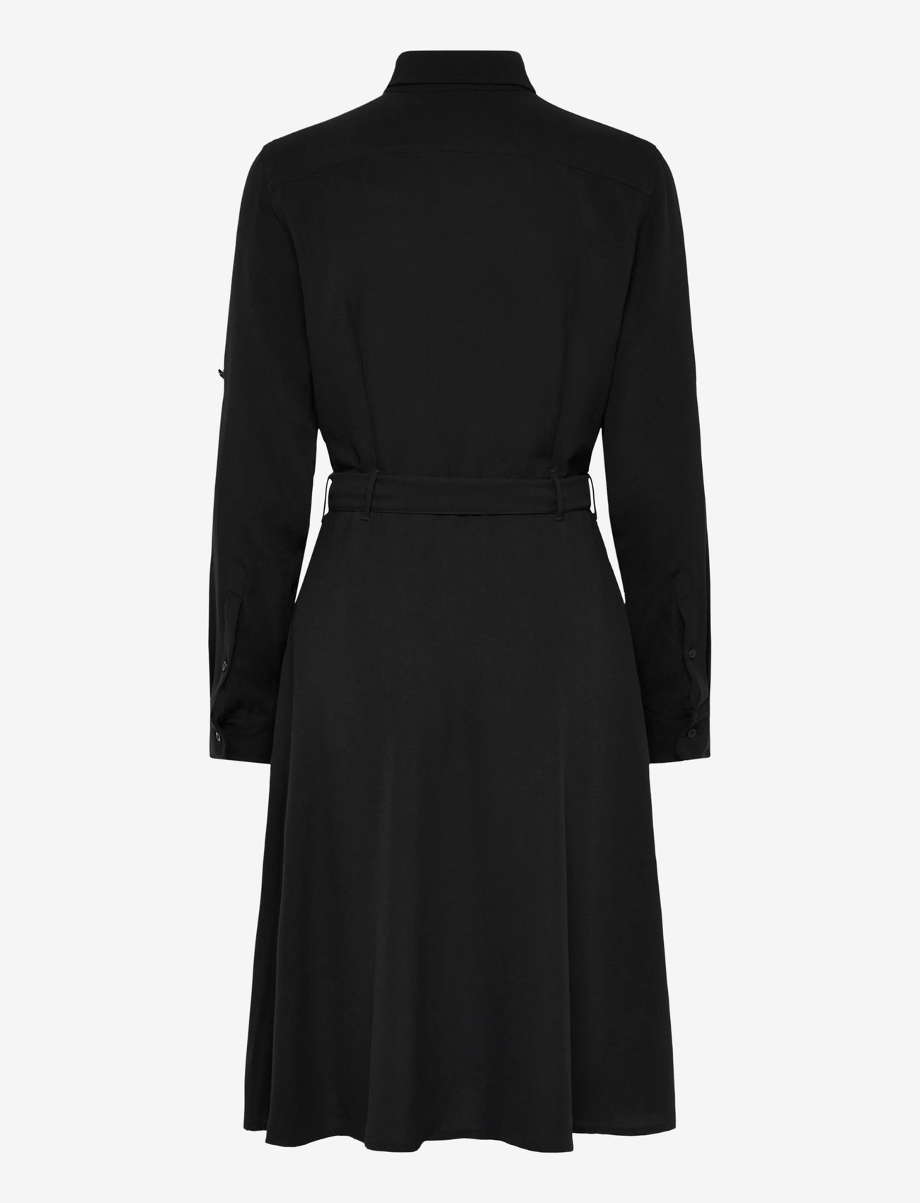 Lauren Ralph Lauren - Double-Faced Georgette Shirtdress - hemdkleider - black - 1