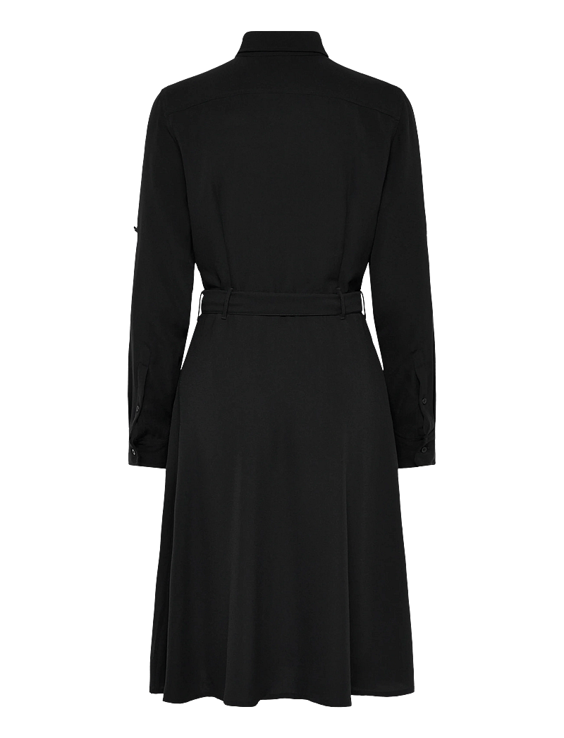 Lauren Ralph Lauren - Double-Faced Georgette Shirtdress - hemdkleider - black - 1