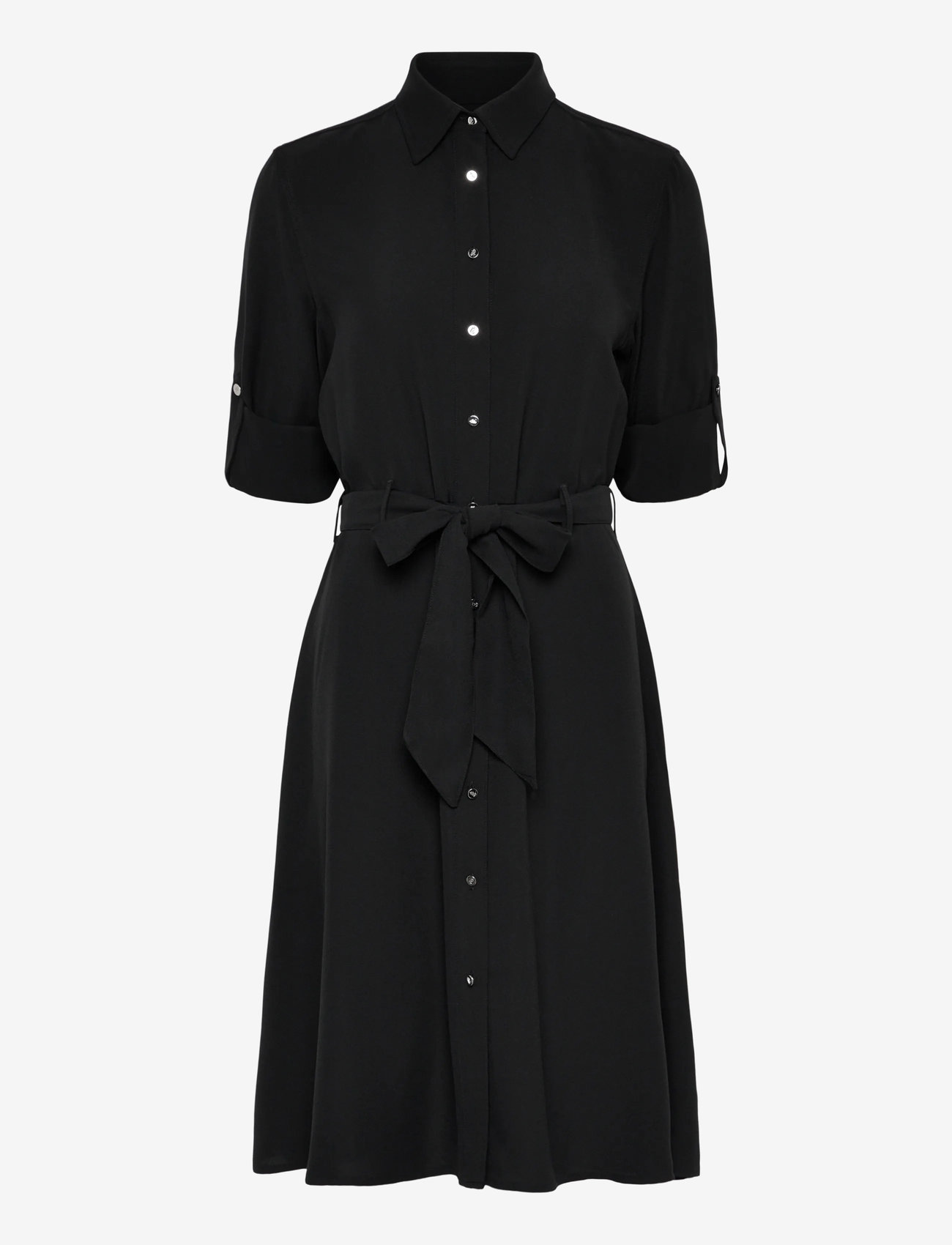 Lauren Ralph Lauren - Double-Faced Georgette Shirtdress - hemdkleider - black - 2