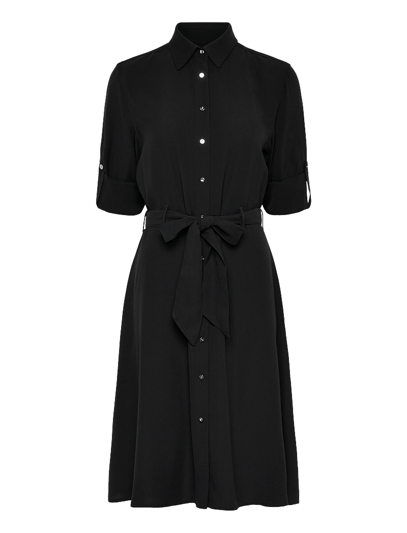 Lauren Ralph Lauren - Double-Faced Georgette Shirtdress - hemdkleider - black - 2