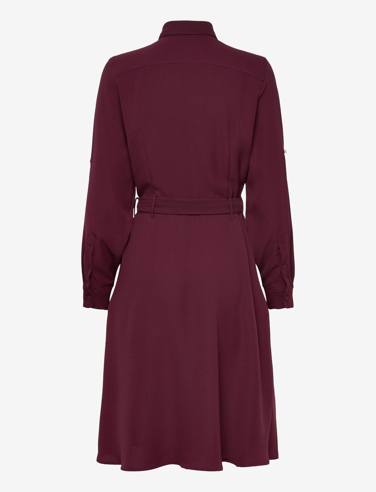 Lauren Ralph Lauren - Double-Faced Georgette Shirtdress - hemdkleider - dark garnet - 1