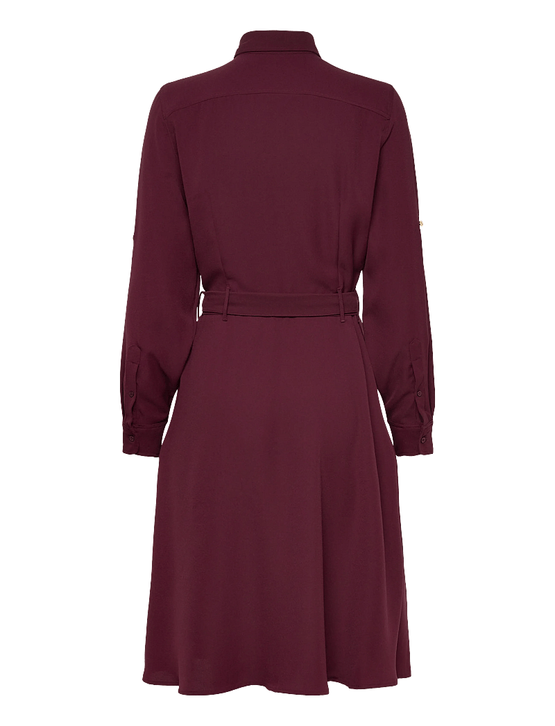 Lauren Ralph Lauren - Double-Faced Georgette Shirtdress - hemdkleider - dark garnet - 1